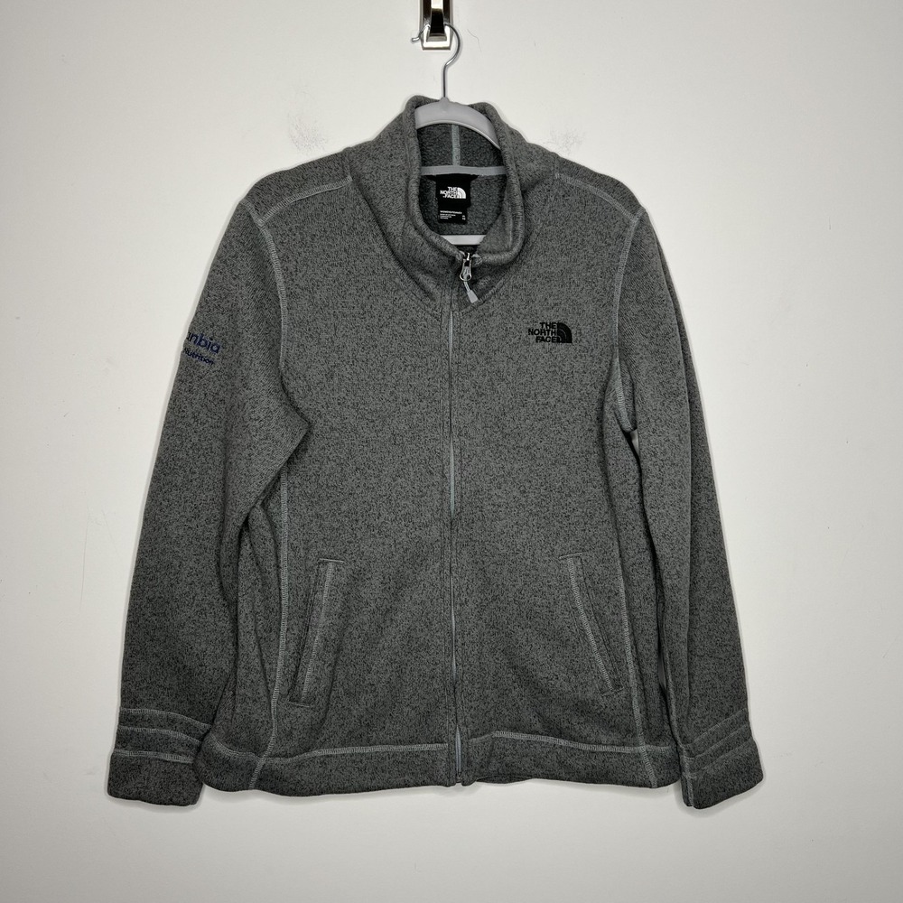 The North Face Jacket Womens XL Gray Fleece Full Zip Stand Collar Embroidered - Picture 4 of 12